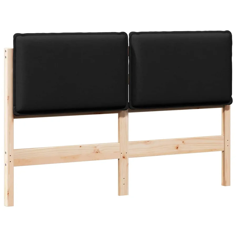 Tête de lit capitonnée Naturel et Noir 135 cm Pin massif - 2