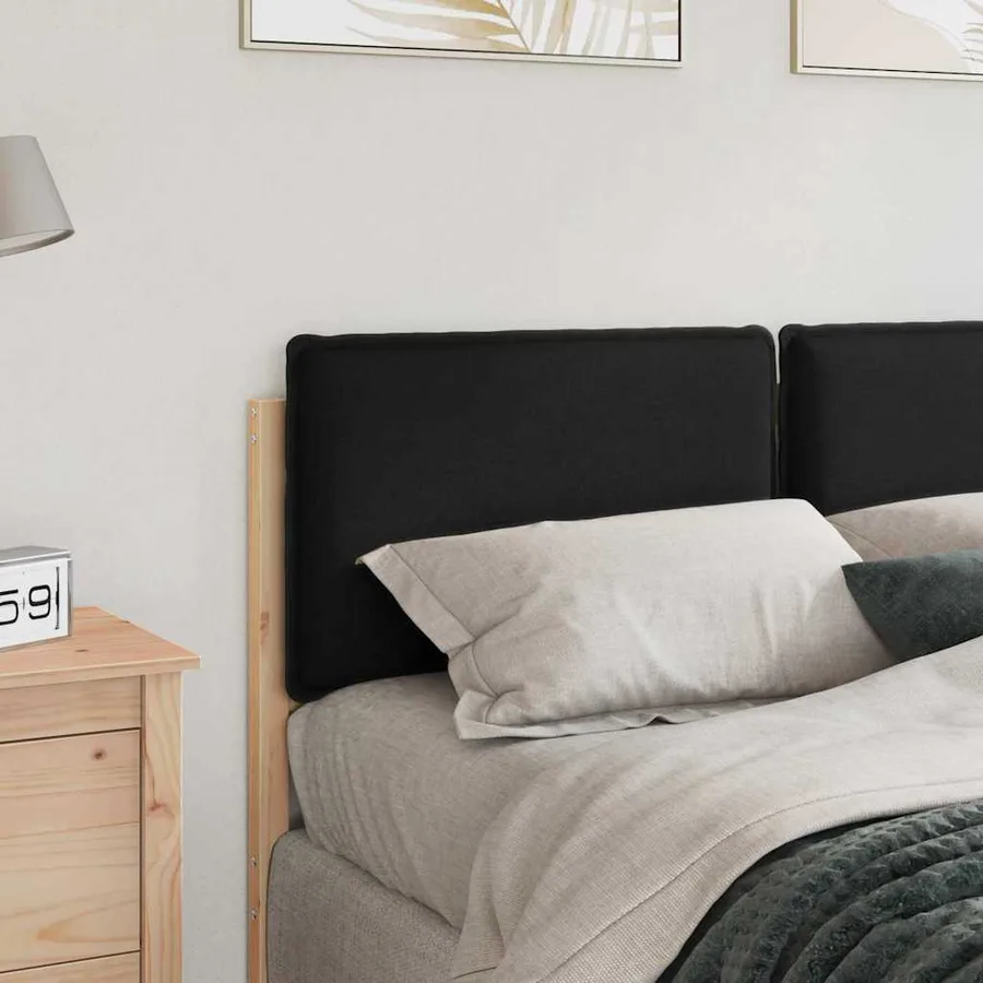 Tête de lit capitonnée Naturel et Noir 135 cm Pin massif - 3