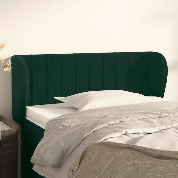 Tête de lit avec oreilles Vert foncé 103x23x78/88 cm Velours