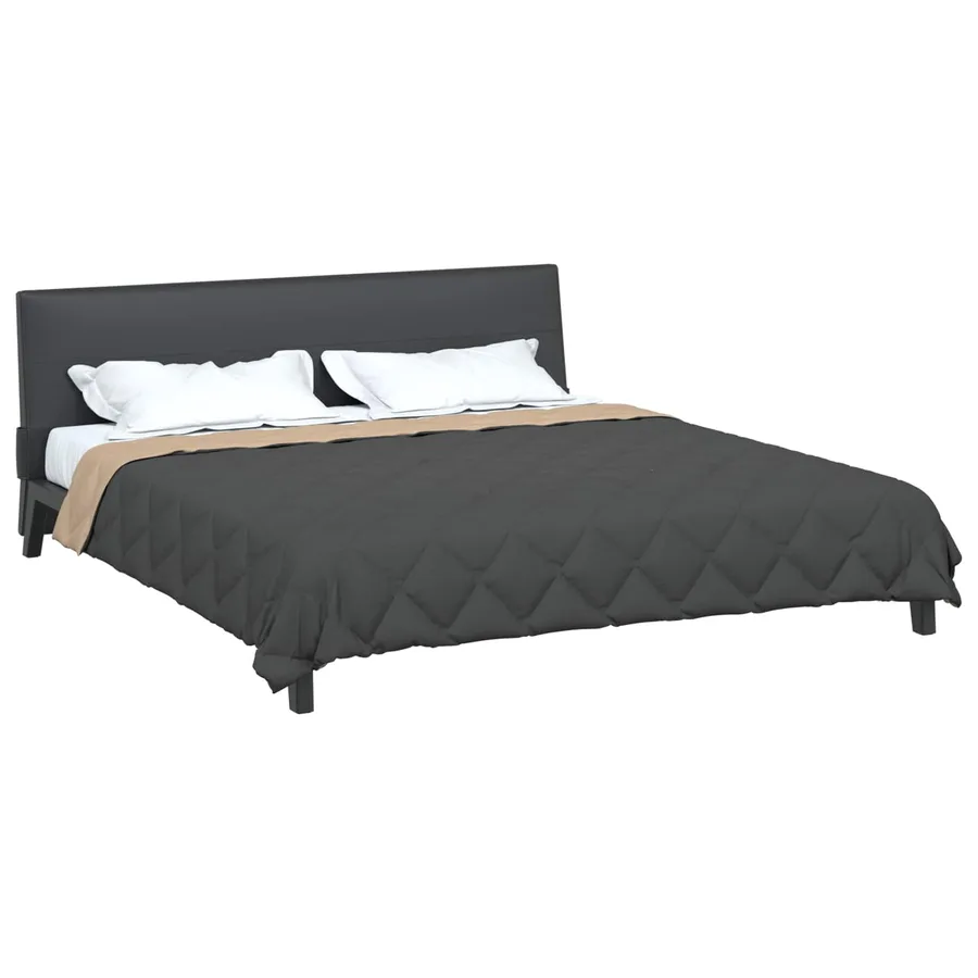 Duvet d'été simple Anthracite et Taupe 240 x 200 cm Microfibre - 3