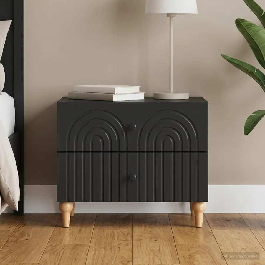 Cabinet de chevet Noir 62 x 34,5 x 48 cm Bois d'ingénierie