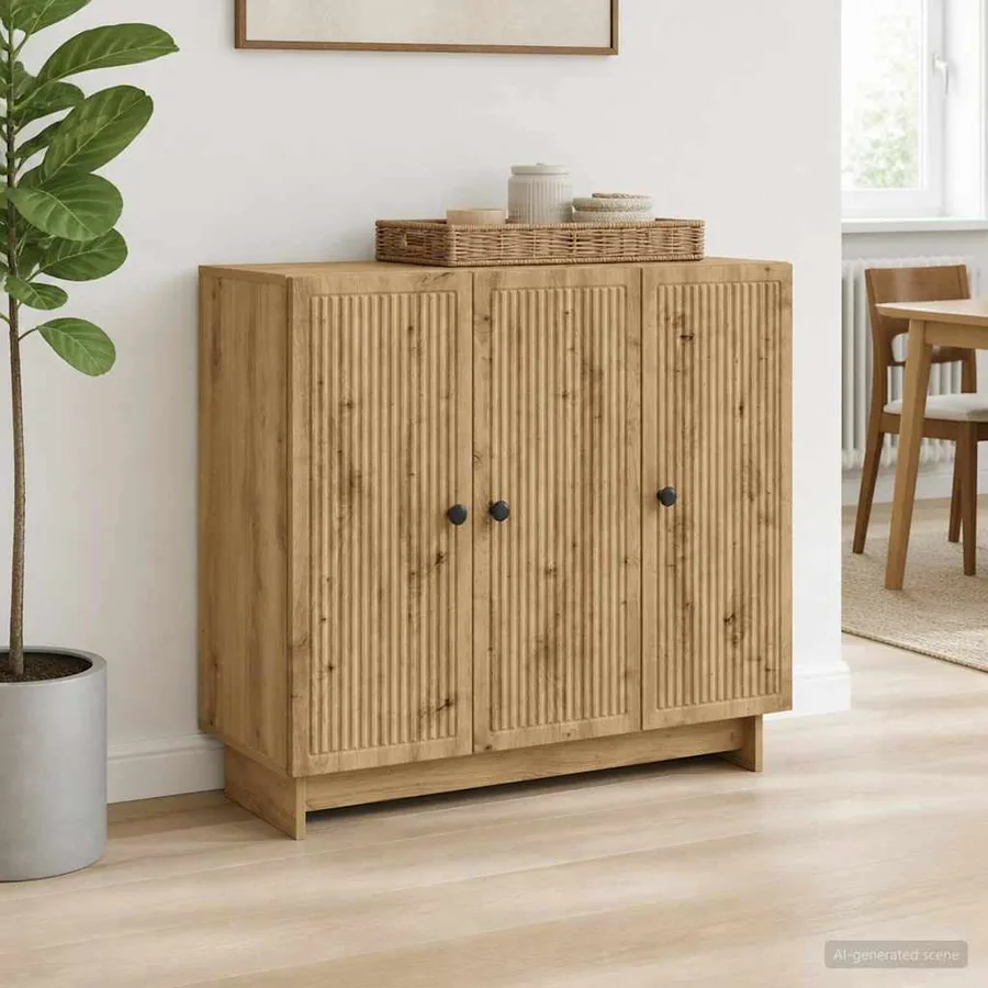 Buffet Chêne artisanal 89 x 34,5 x 80 cm Bois d'ingénierie - 4
