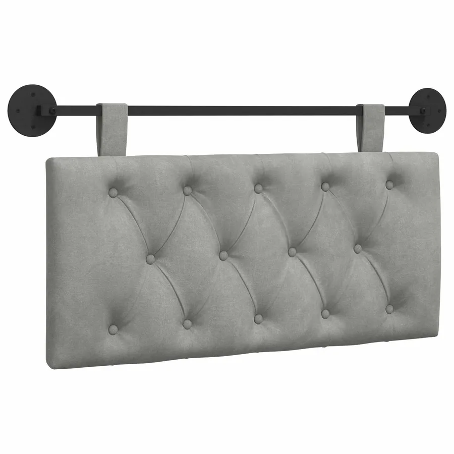 Tête de lit suspendue Avec lumière LED Gris clair Velours - 2