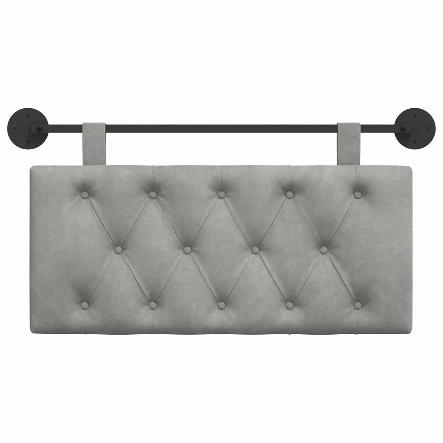Tête de lit suspendue Avec lumière LED Gris clair Velours - 5
