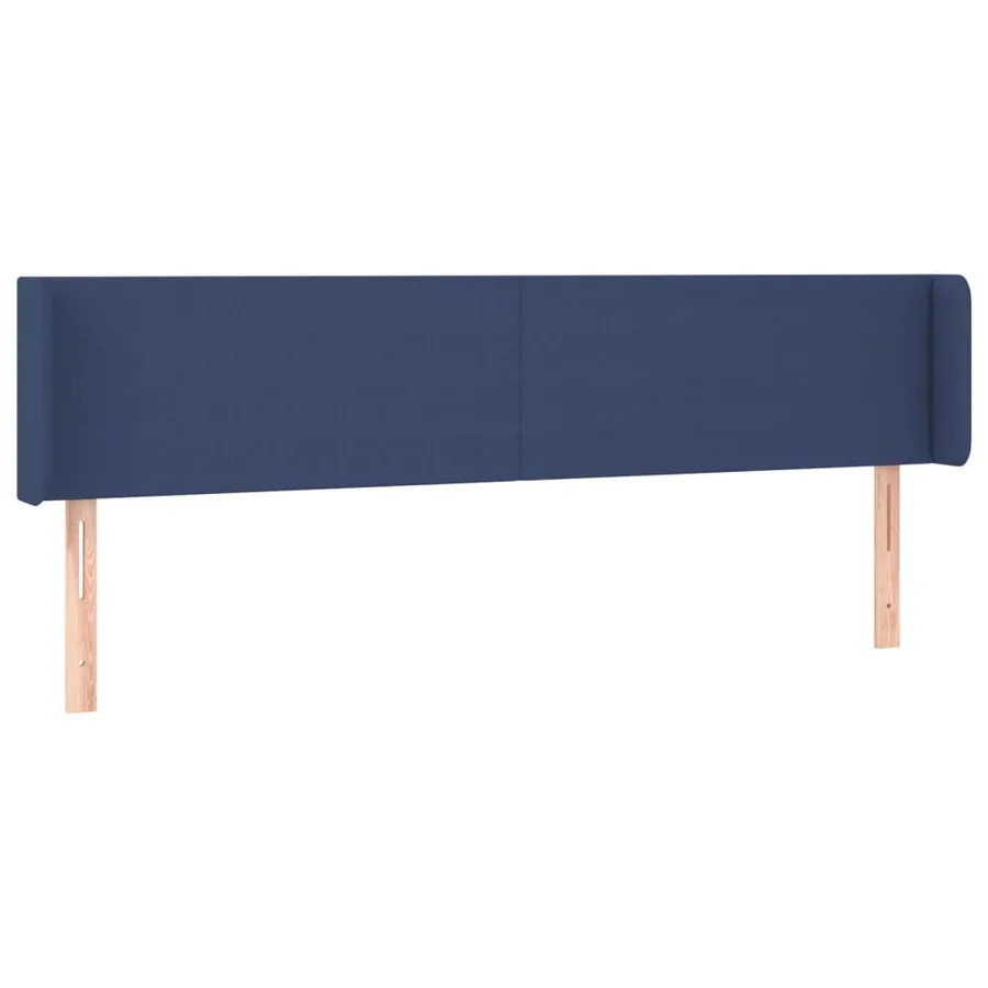 Tête de lit avec oreilles Bleu 203x16x78/88 cm Tissu - 2