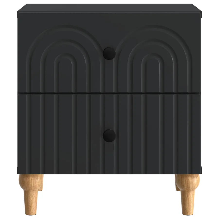 Cabinet de chevet Noir 43 x 34,5 x 48 cm Bois d'ingénierie - 5