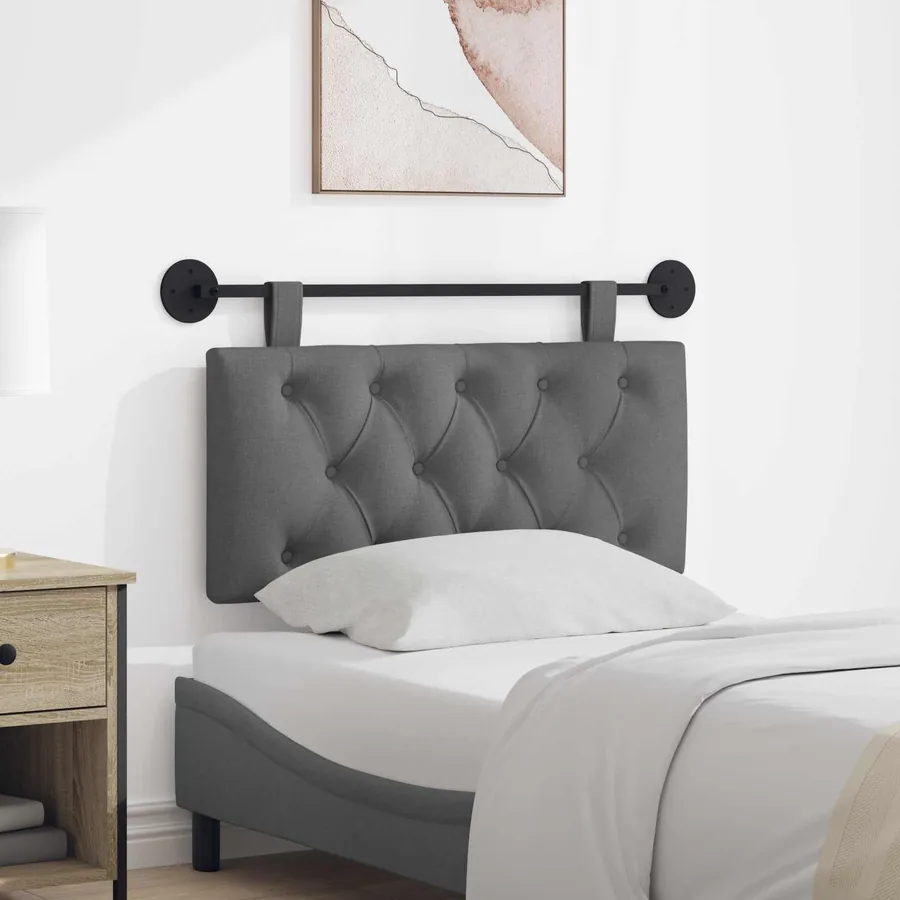 Tête de lit suspendue Gris foncé Tissu