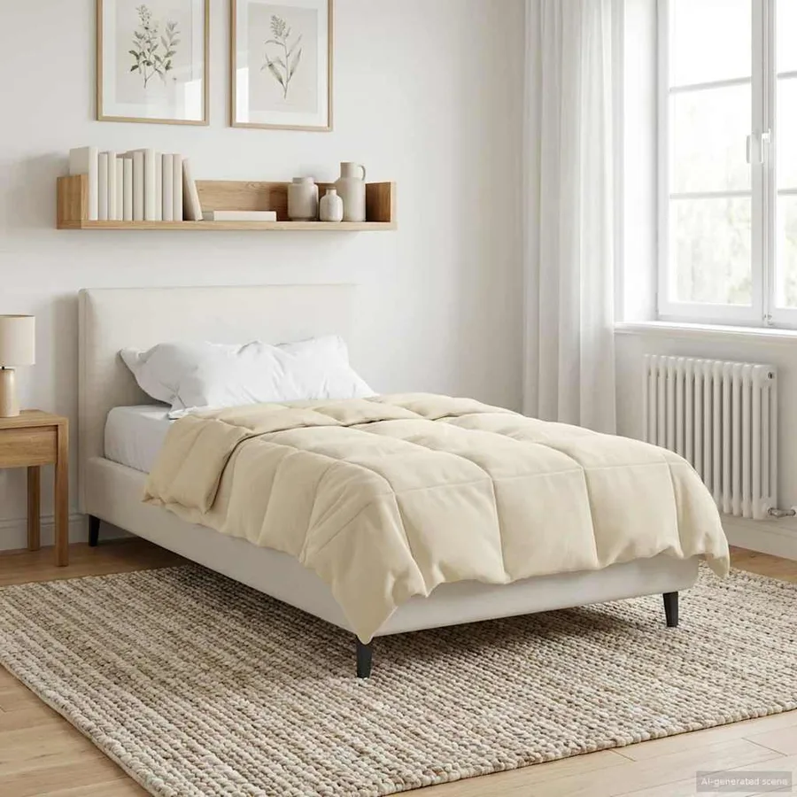 Duvet d'hiver Matelassé Crème 135 x 200 cm Microfibre - 4