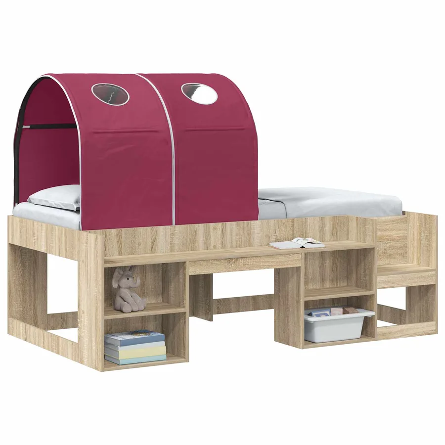Tunnel de lit 2 pcs Rouge 211 x 52,5 x 2 cm Polyester - 3
