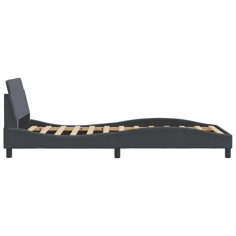 Cadre de lit Dover gris foncé 100x203 cm velours - 5