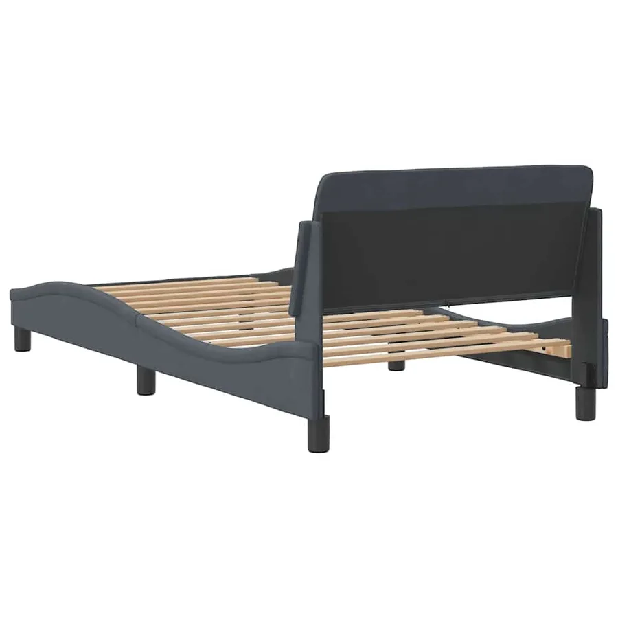 Cadre de lit Dover gris foncé 100x203 cm velours - 6