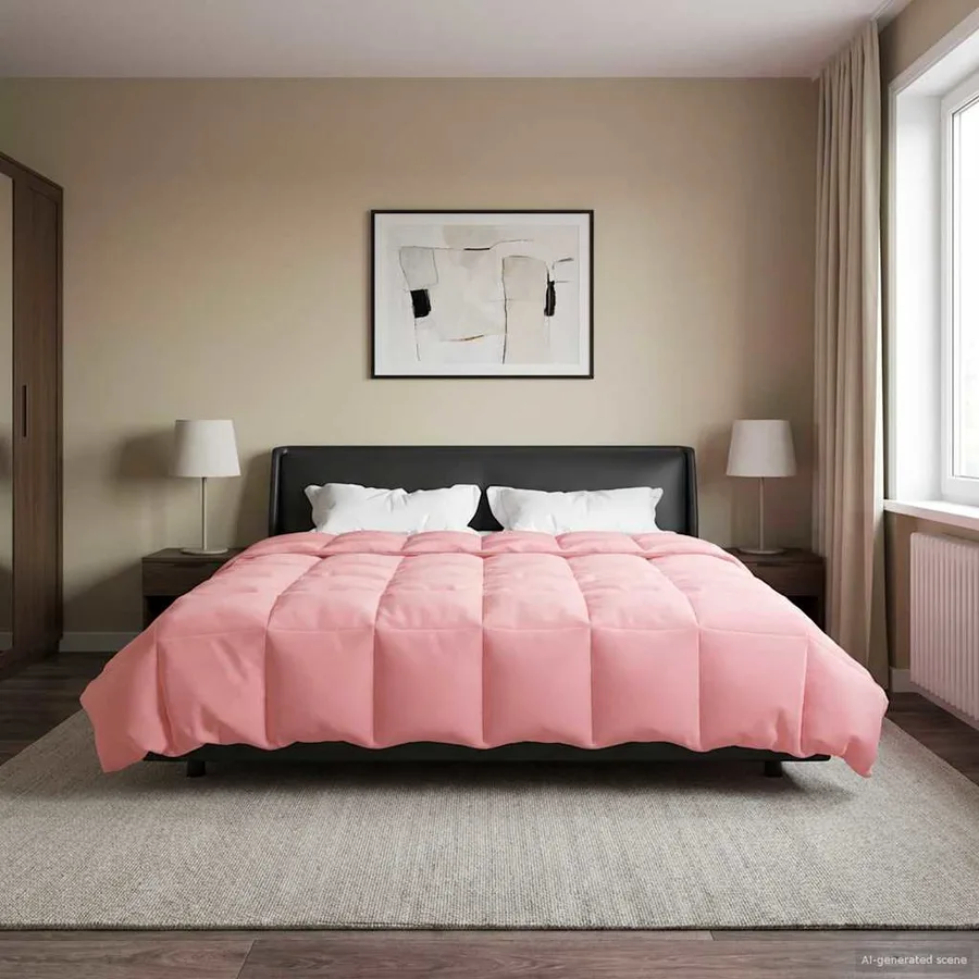 Duvet complet toute l'année Rose 220 x 260 cm Microfibre - 4