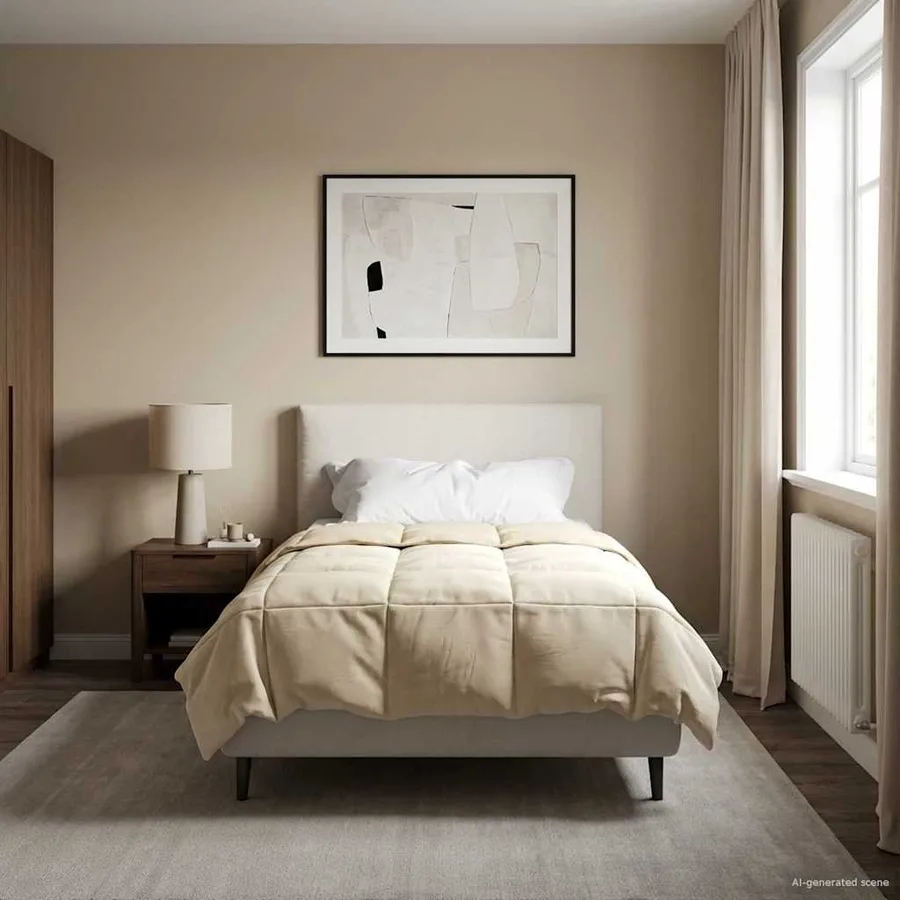 Duvet d'été simple Matelassé Crème 140 x 200 cm Microfibre - 4