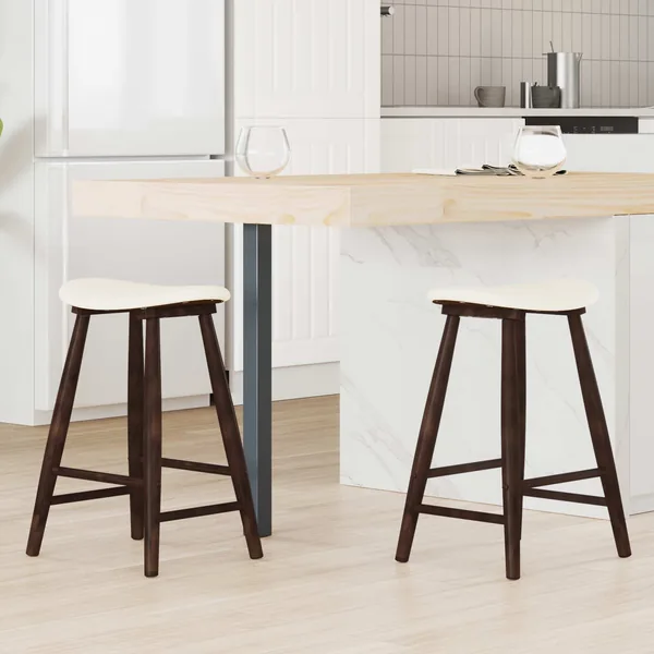Chaises de salle à manger 2 pcs Marron Clair 46 x 37 x 63 cm