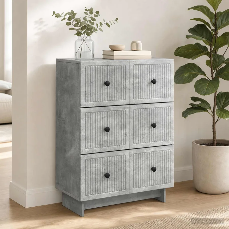Armoire à tiroirs Gris béton 66 x 34,5 x 90 cm