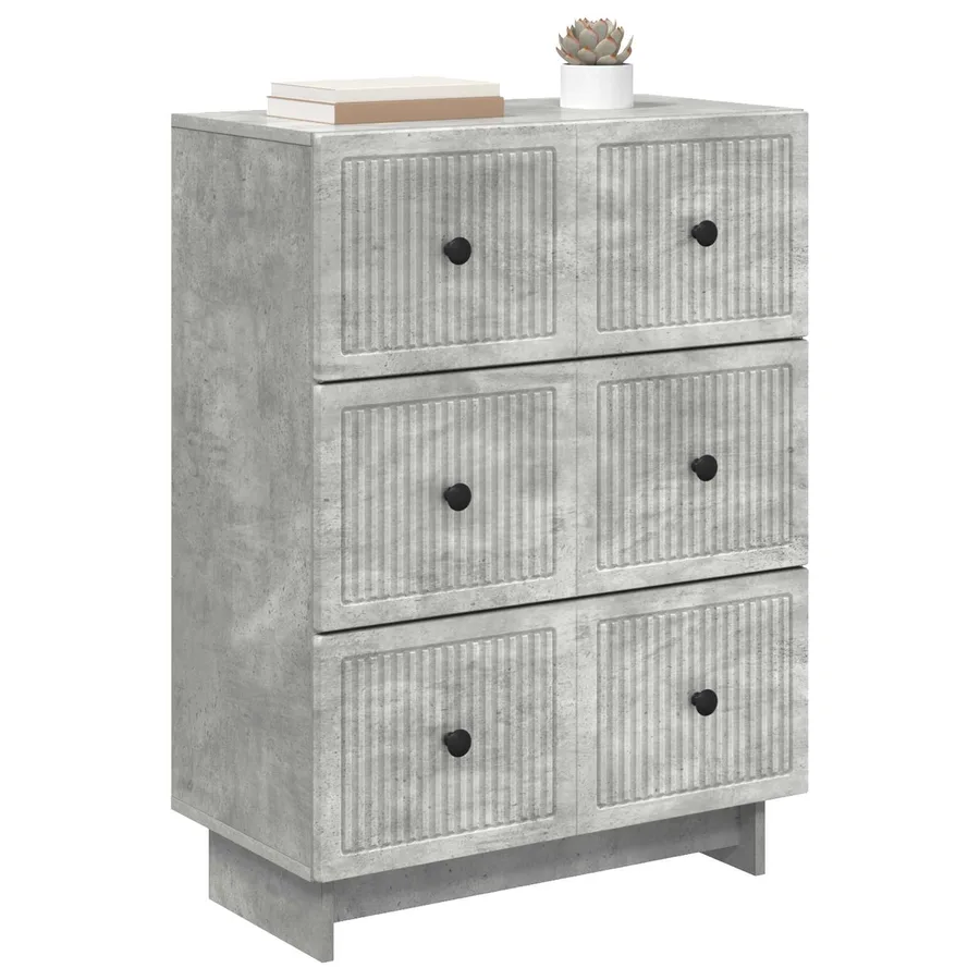 Armoire à tiroirs Gris béton 66 x 34,5 x 90 cm - 3