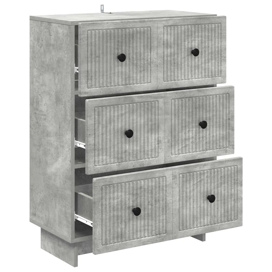 Armoire à tiroirs Gris béton 66 x 34,5 x 90 cm - 5