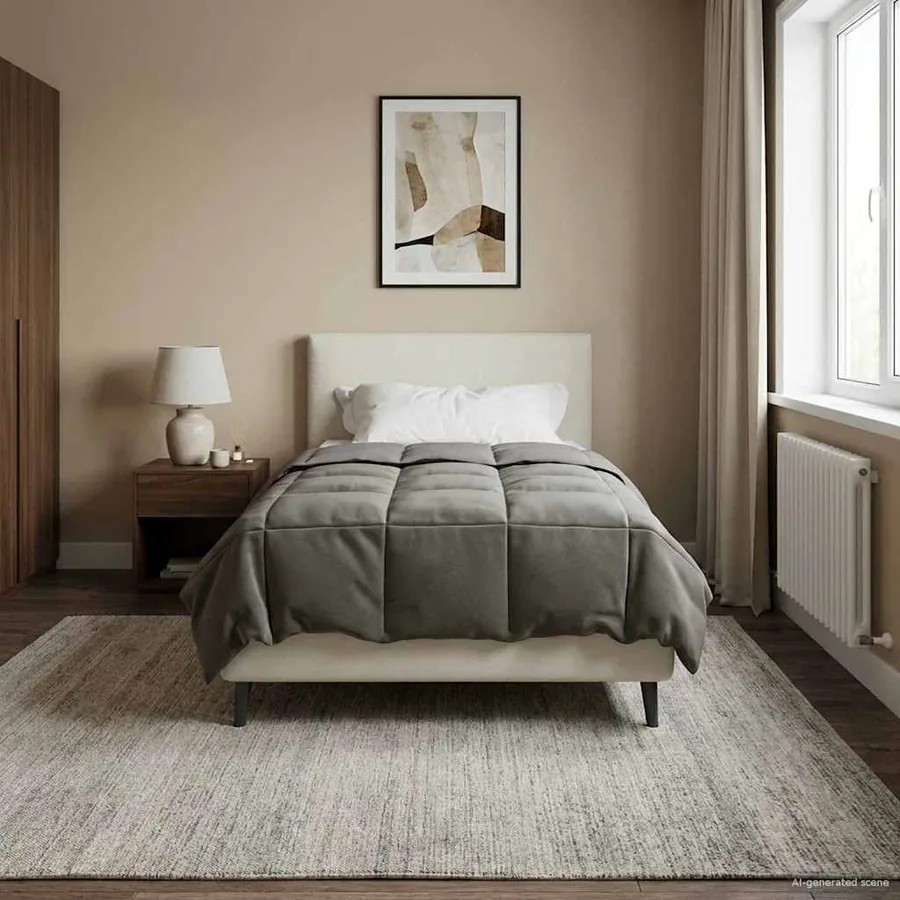 Duvet d'été simple Matelassé Gris clair 155 x 200 cm Microfibre