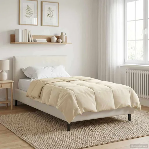 Duvet d'été simple Matelassé Crème 155 x 220 cm Microfibre