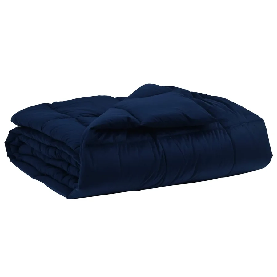Duvet d'été simple Matelassé Bleu foncé 155 x 200 cm Microfibre - 2