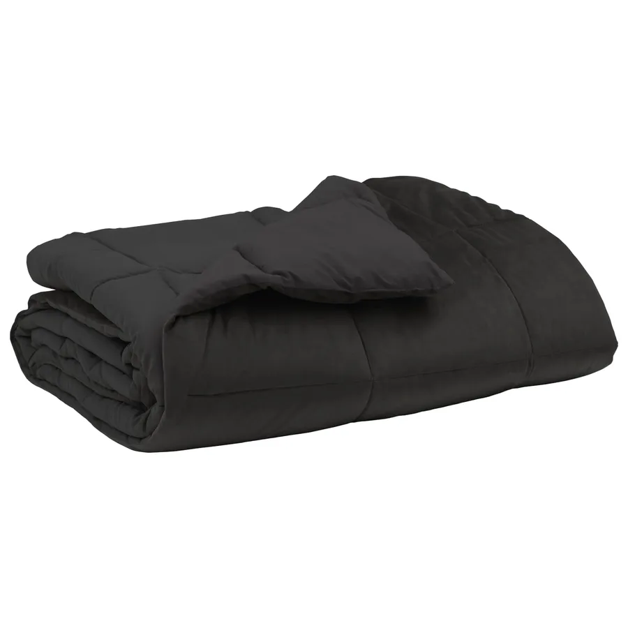 Duvet d'été simple Matelassé Anthracite 155 x 220 cm Microfibre - 2