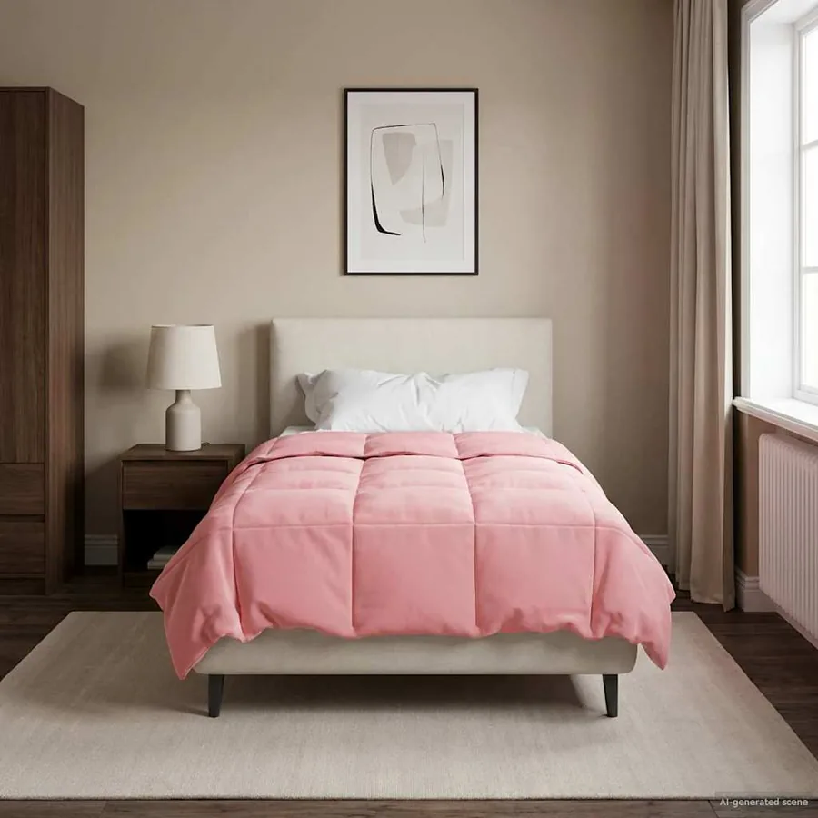 Duvet d'été simple Matelassé Rose 135 x 220 cm Microfibre