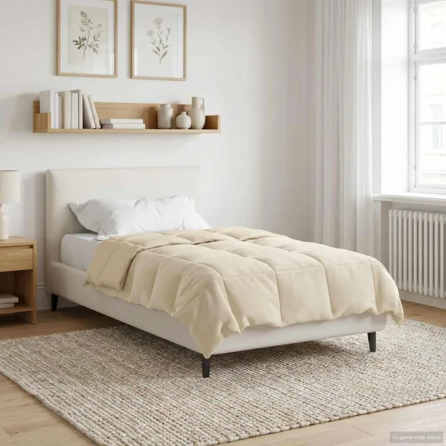 Duvet complet toute l'année Crème 155 x 200 cm Microfibre - 4