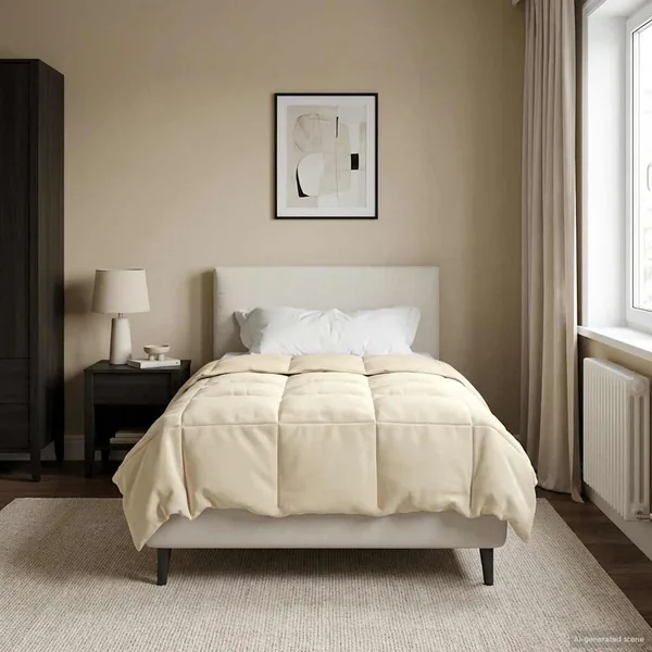 Duvet d'hiver Matelassé Crème 140 x 220 cm Microfibre