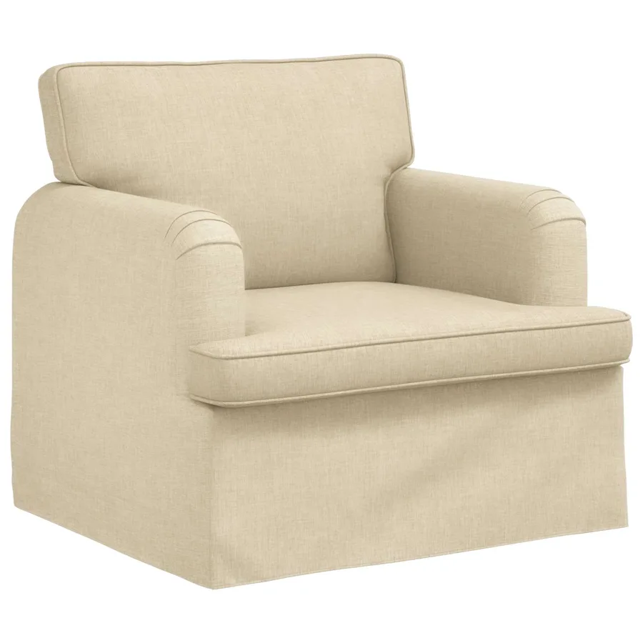 Ensemble de Canapés 2 pcs Crème 144 x 80 x 85 cm tissu - 4