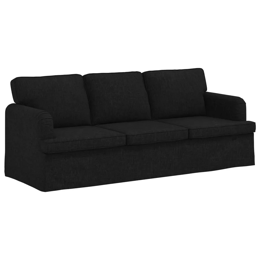 Ensemble de Canapés 2 pcs Noir 201 x 80 x 85 cm tissu - 5