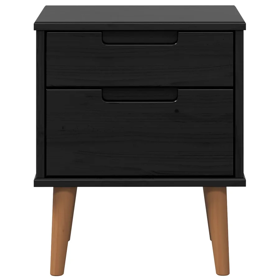 Table de chevet MOLDE Noir 40 x 35 x 48 cm Bois de pin massif - 5
