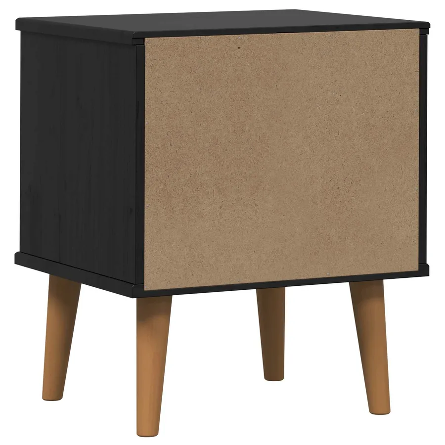 Table de chevet MOLDE Noir 40 x 35 x 48 cm Bois de pin massif - 7