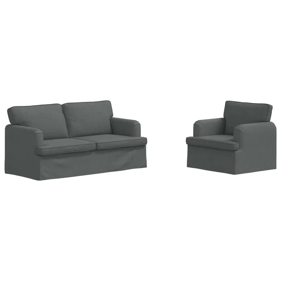 Ensemble de Canapés 2 pcs Gris foncé 162 x 80 x 85 cm tissu - 2