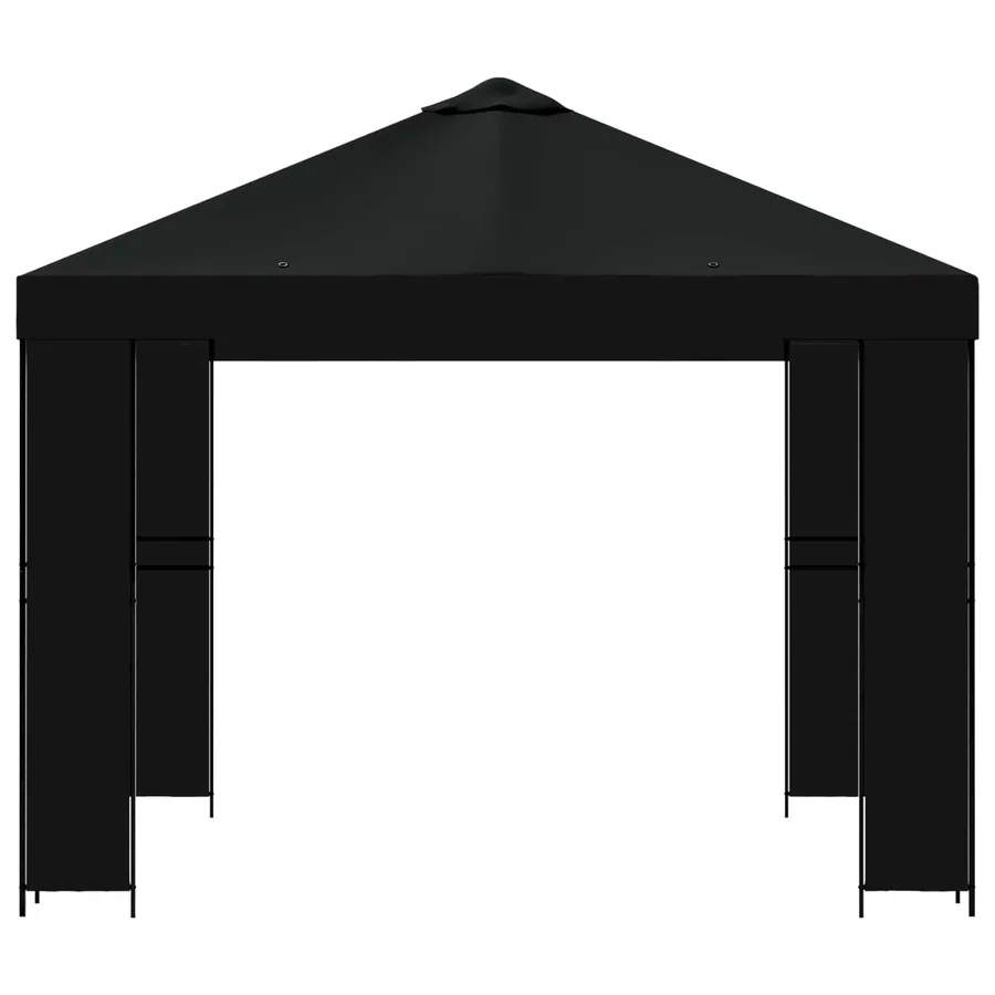 Pavillon 3 x 3 m Noir Polyester et Acier 190 gsm - 4