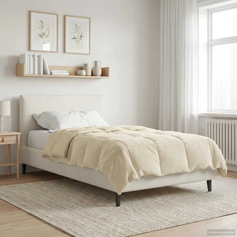 Duvet d'hiver Matelassé Crème 155 x 200 cm Microfibre