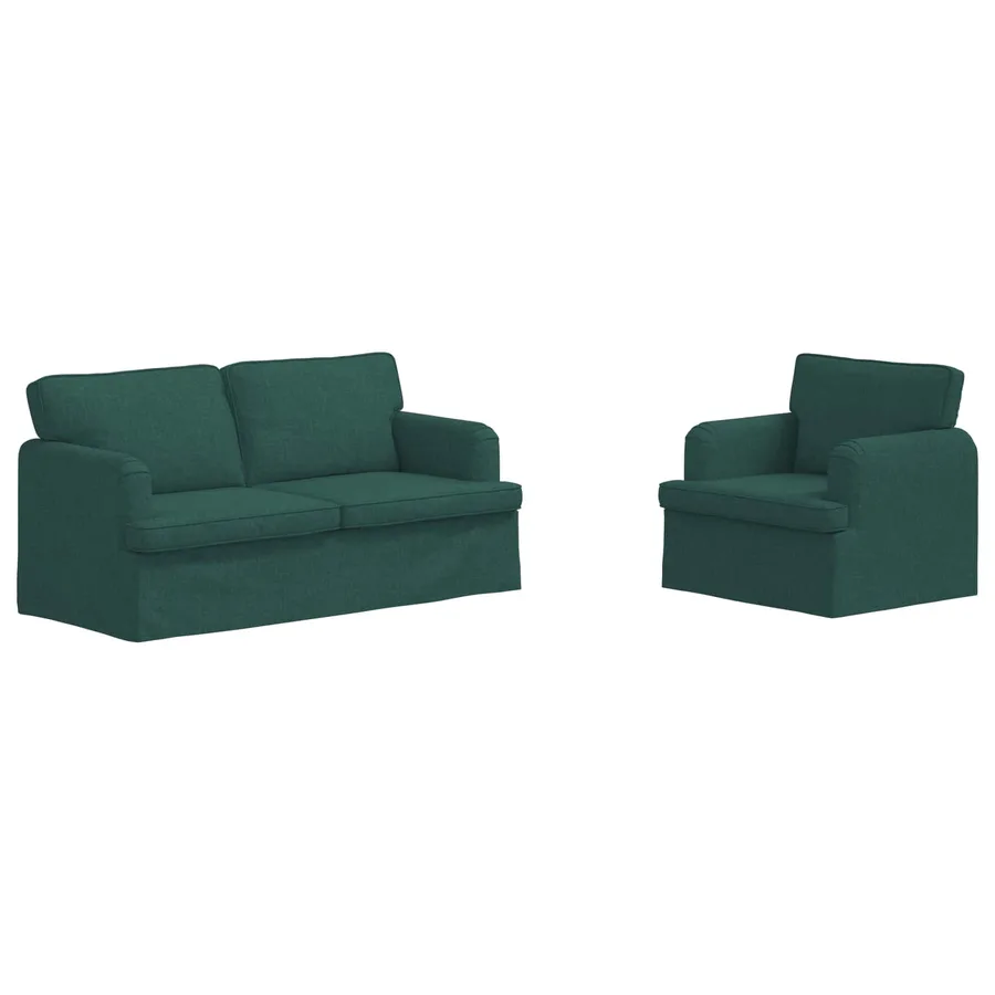Ensemble de Canapés 2 pcs Vert foncé 162 x 80 x 85 cm tissu - 2