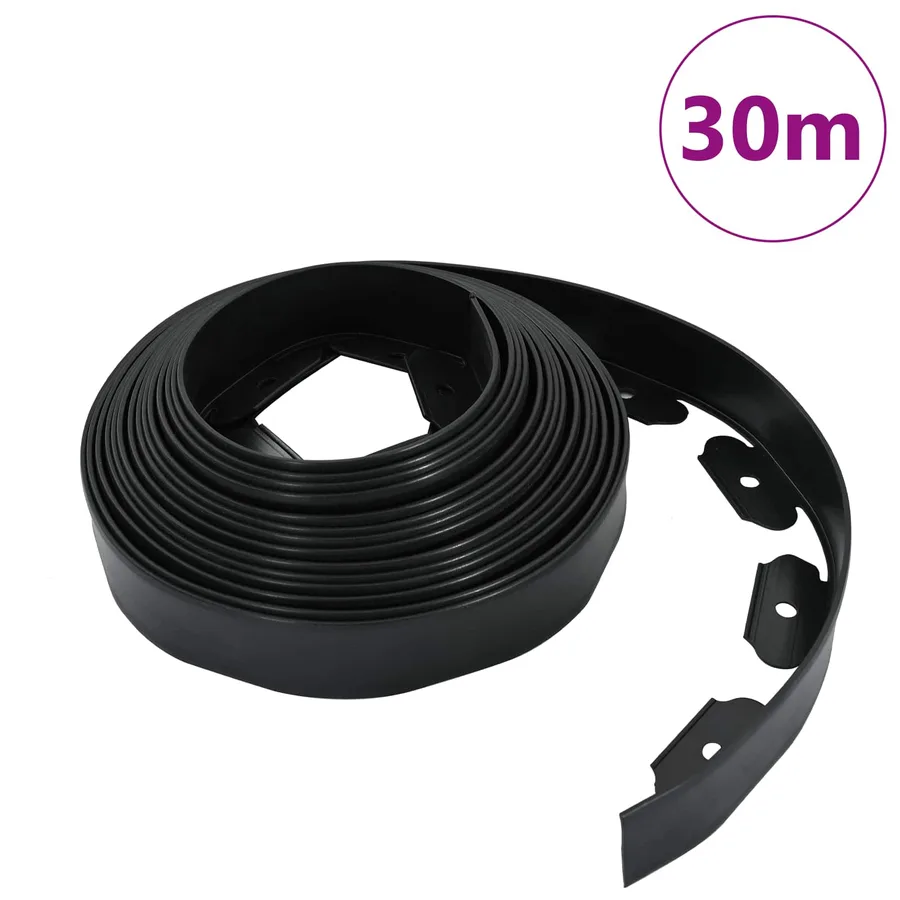 Bordures de pelouse Noir 3000 x 4 x 5 cm Plastique - 3