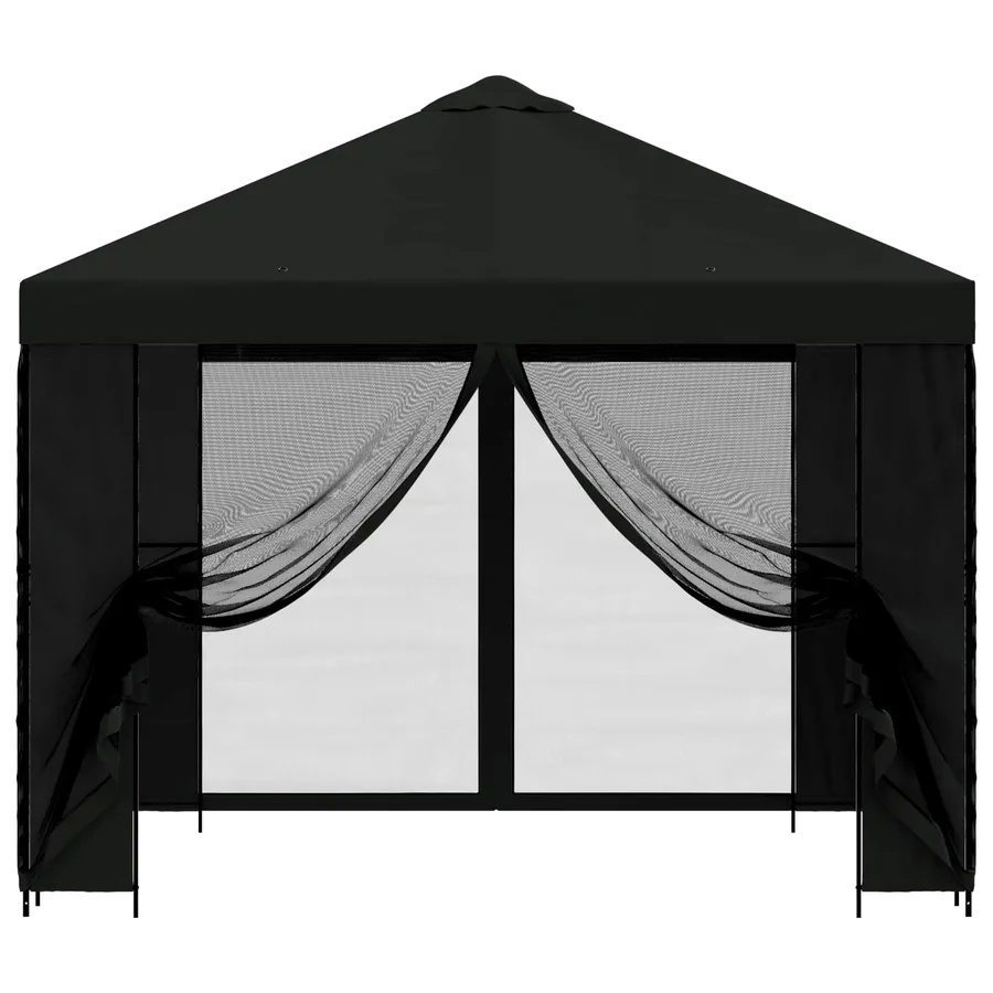 Abri de jardin avec parois 3 x 3 m Noir Polyester et Acier - 5