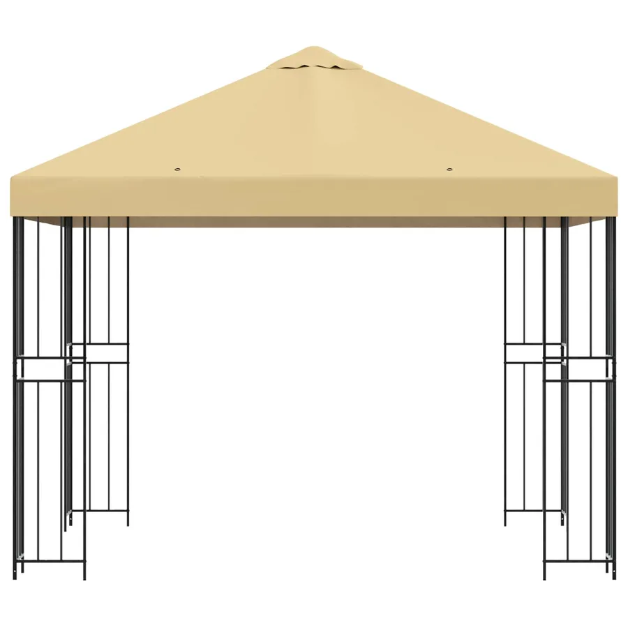 Pavillon 3 x 3 m Crème Polyester et Acier 190 gsm - 3