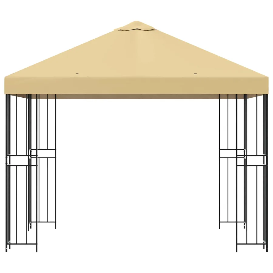 Pavillon 3 x 3 m Crème Polyester et Acier 190 gsm - 4