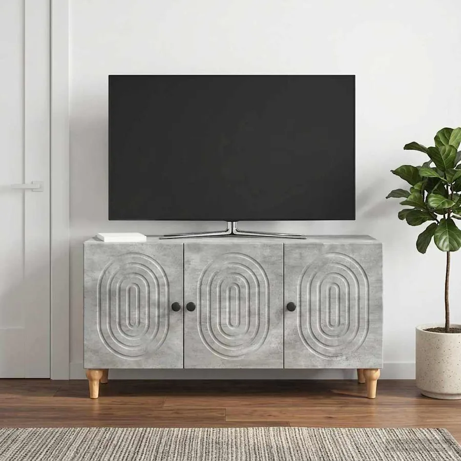 Meuble TV Gris béton 99 x 34,5 x 50 cm Bois d'ingénierie