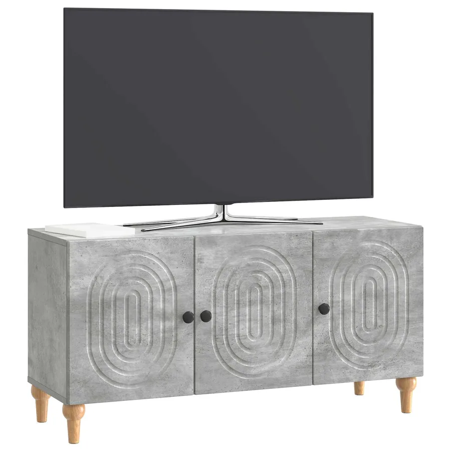Meuble TV Gris béton 99 x 34,5 x 50 cm Bois d'ingénierie - 3