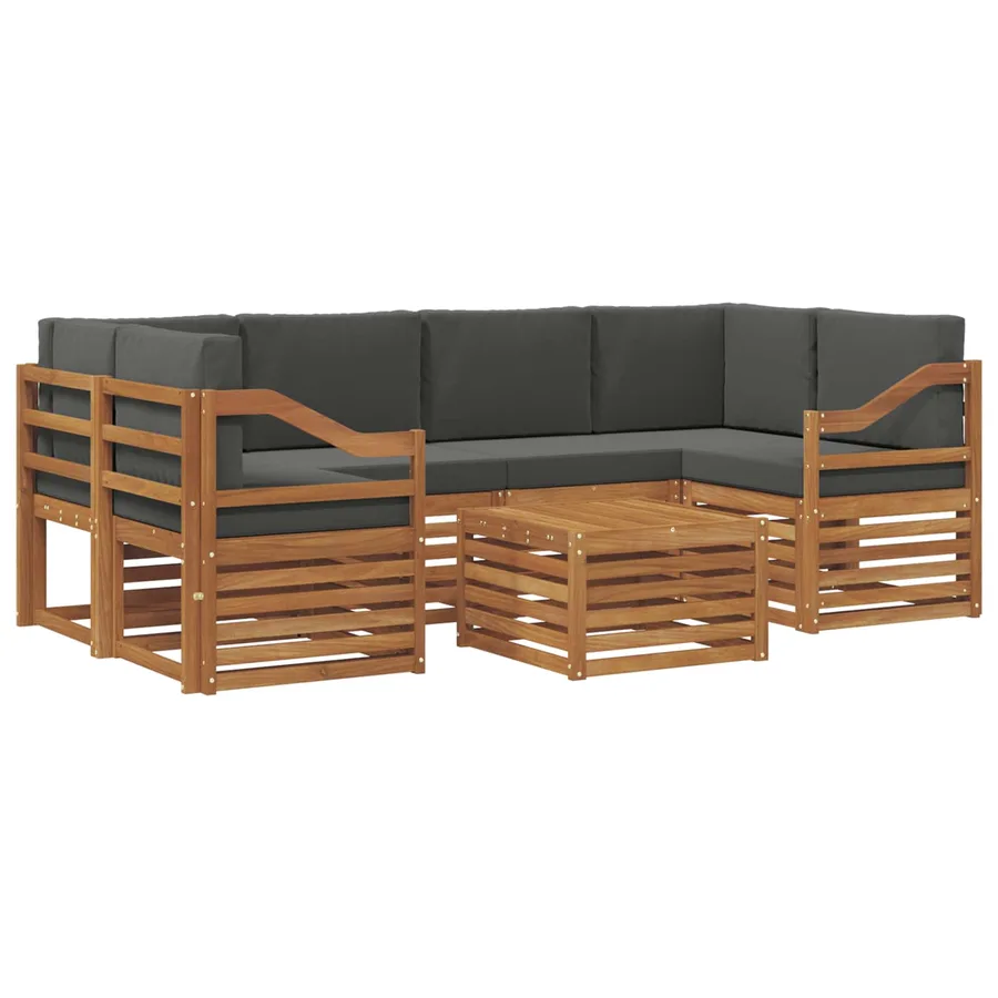 Ensemble de canapés d'extérieur 7 pcs Naturel et Anthracite - 2