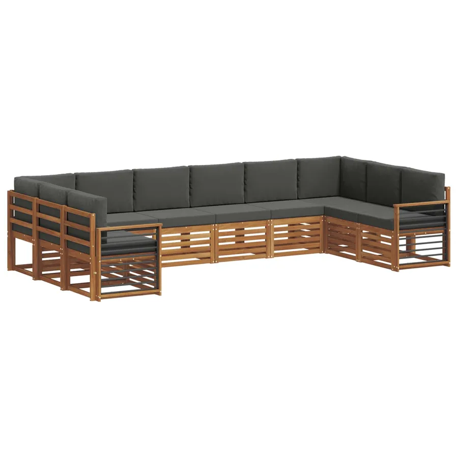 Ensemble de canapé d'angle 10 pcs Naturel et Anthracite - 2