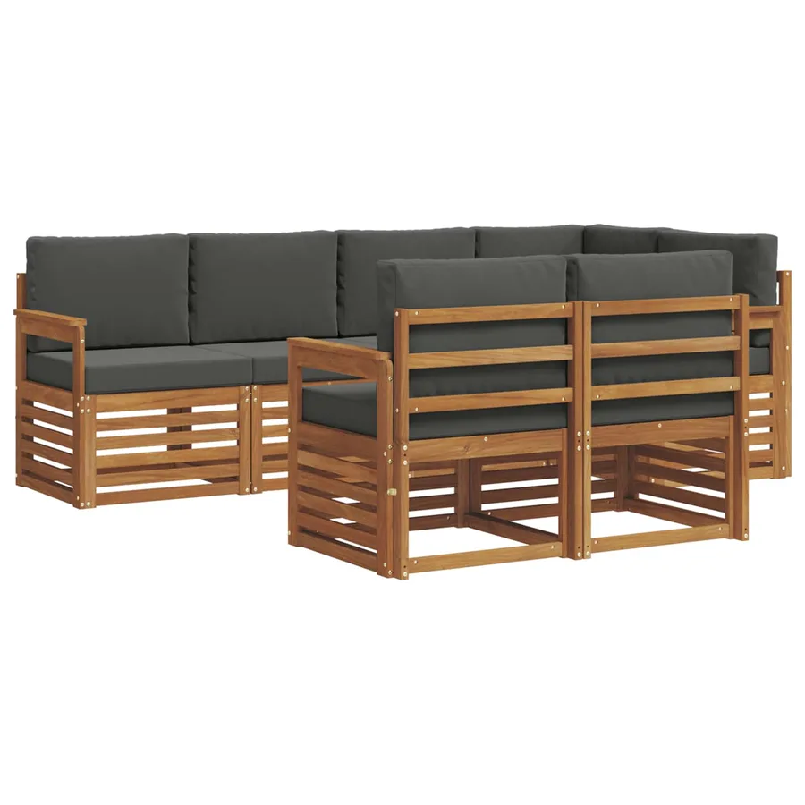 Ensemble de canapé d'angle 7 pcs Naturel et Anthracite - 2
