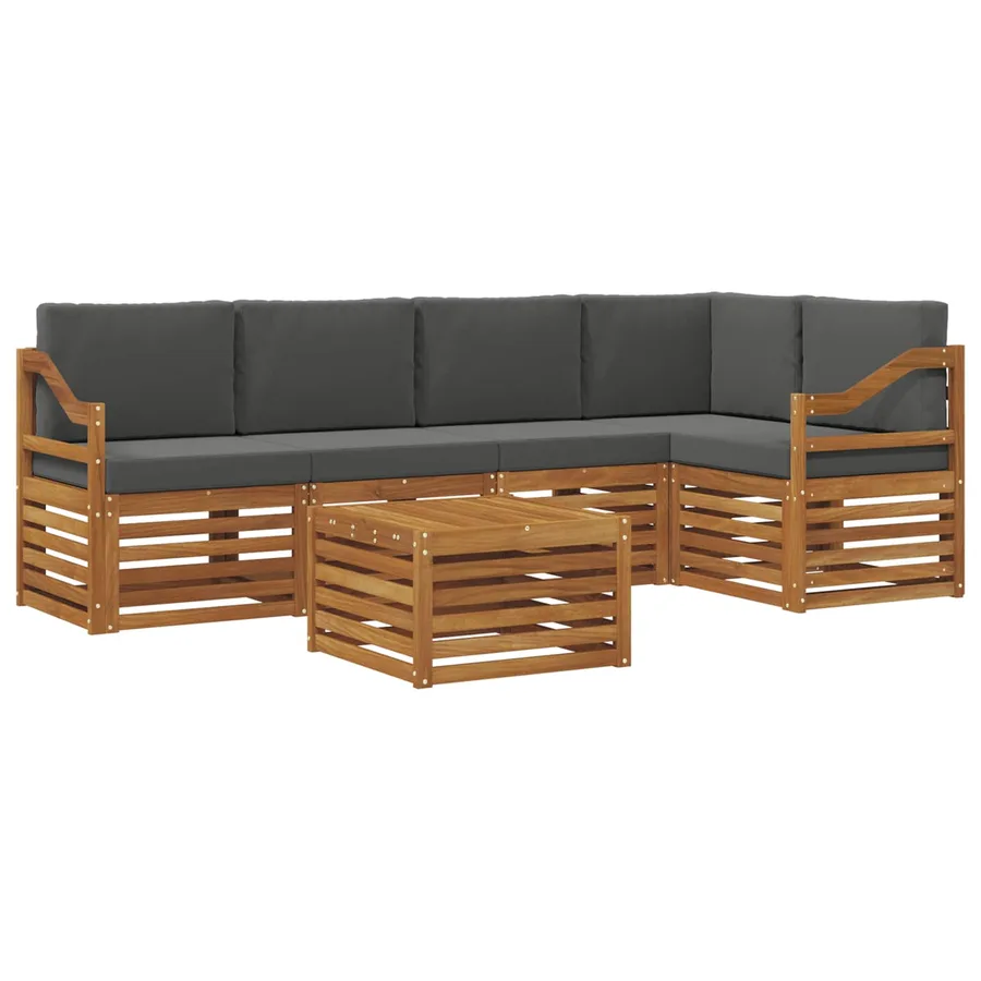 Ensemble de canapé d'angle 6 pcs Naturel et Anthracite - 2