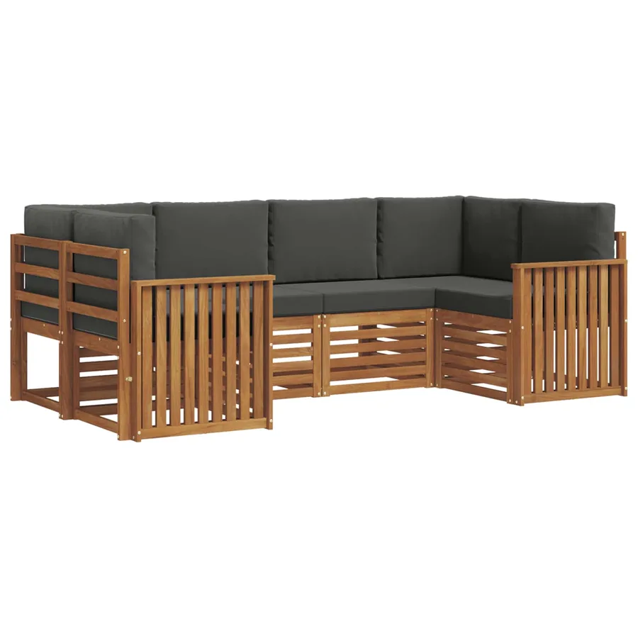 Ensemble de canapé d'angle 6 pcs Naturel et Anthracite - 2