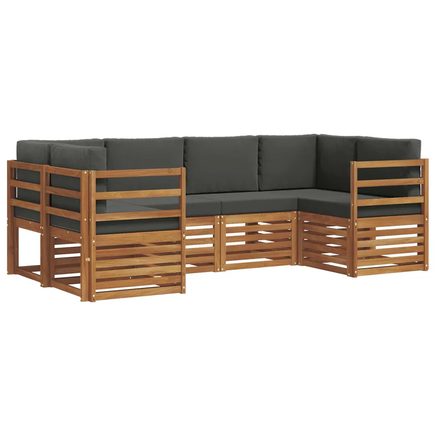 Ensemble de canapé d'angle 6 pcs Naturel et Anthracite - 2