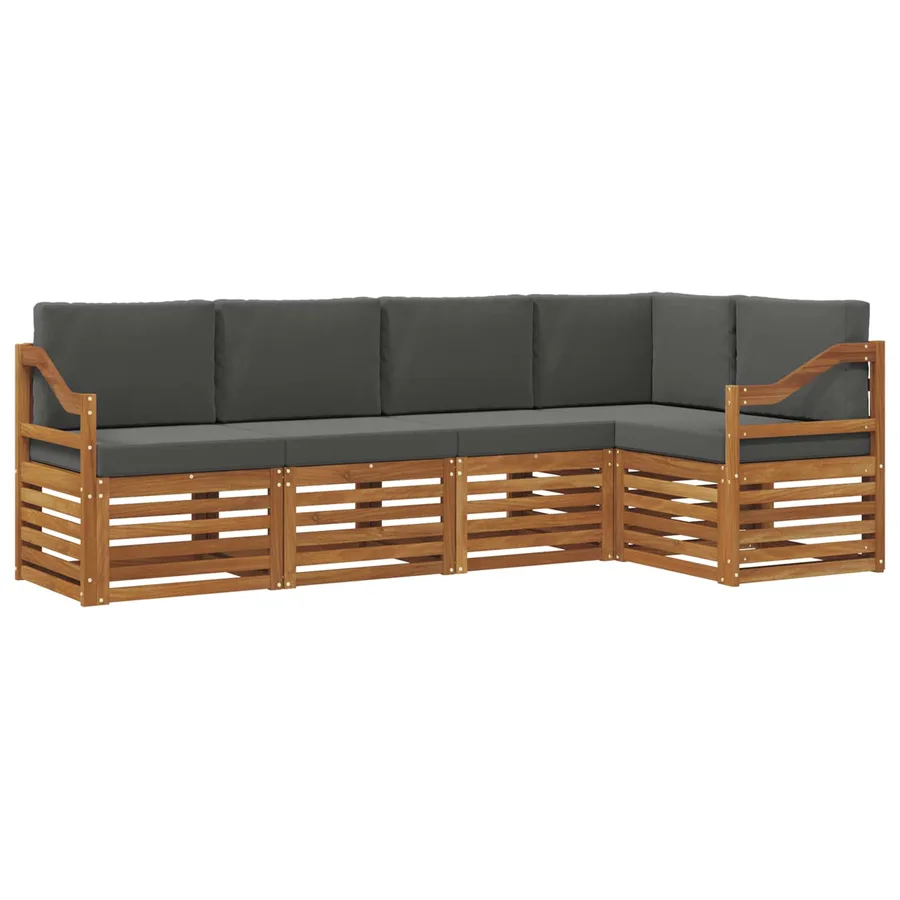 Ensemble de canapé d'angle 5 pcs Naturel et Anthracite - 2