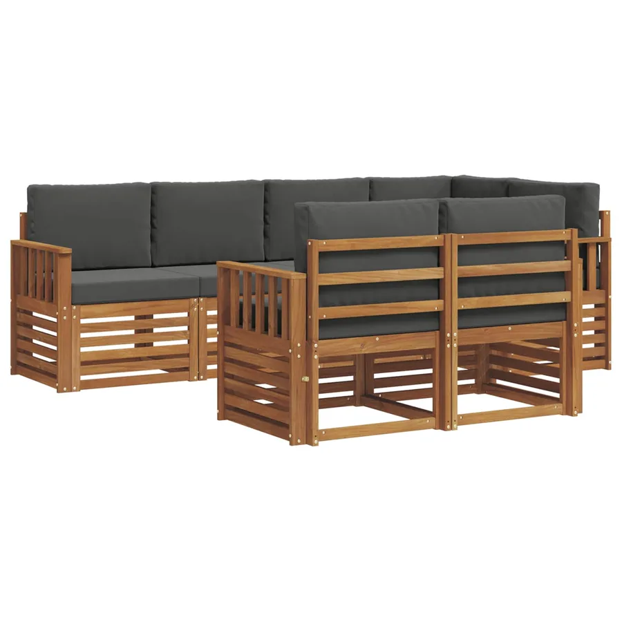 Ensemble de canapé d'angle 7 pcs Naturel et Anthracite - 2